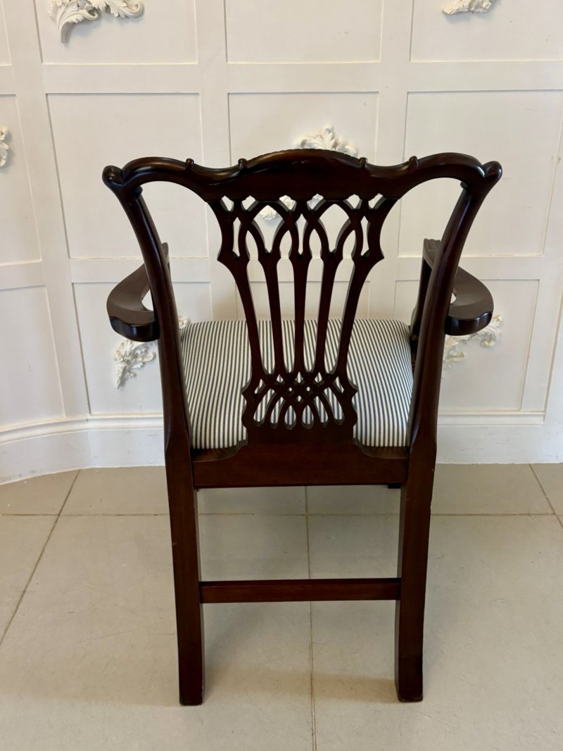 Outstanding Quality Set of 8 Antique Victorian Carved Mahogany Dining Chairs - Image 8